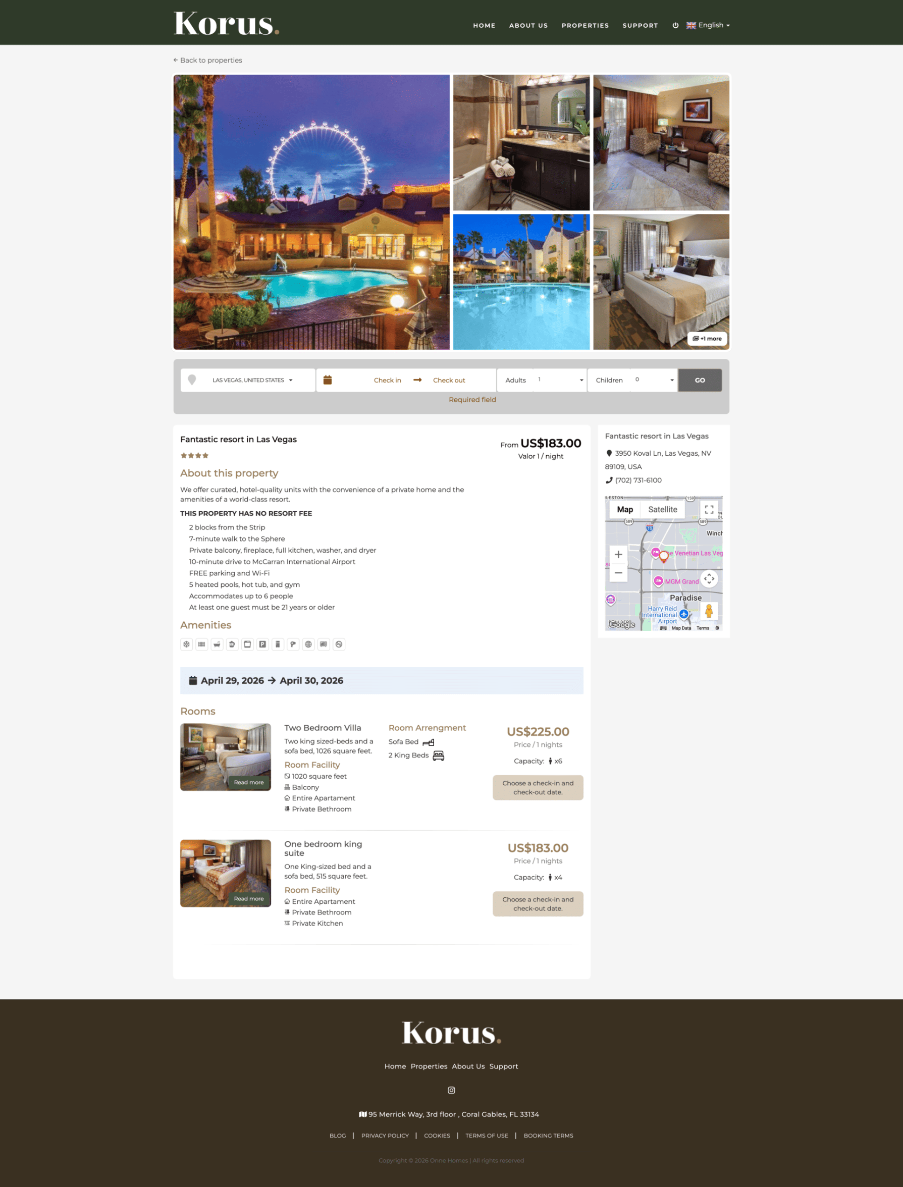 Website Villas Korus Travel